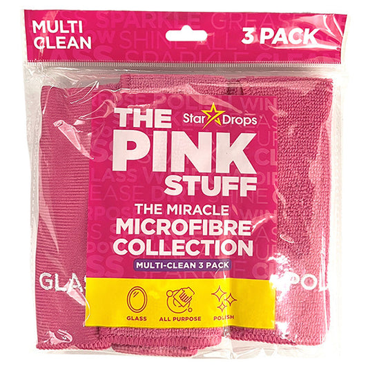The Pink Stuff Paño de limpieza de microfibra rosa (3 piezas)