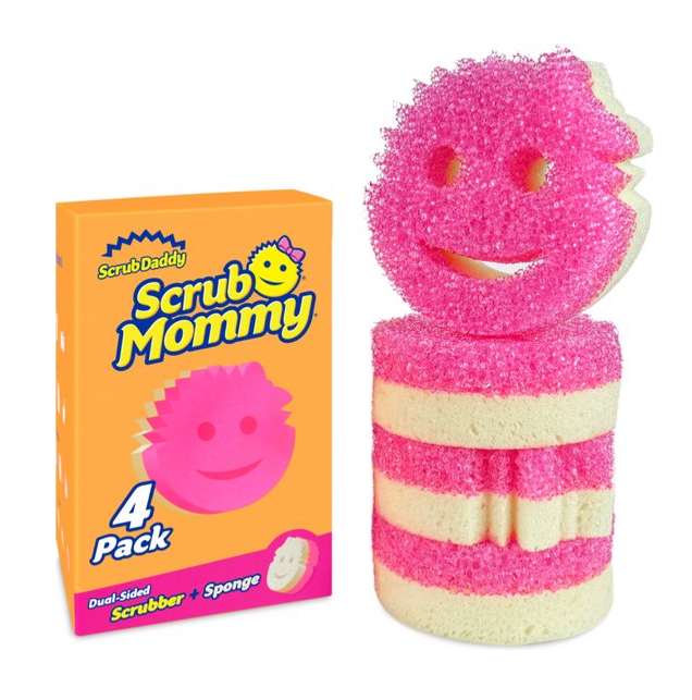 Friegue a papá | Esponjas Scrub Mommy rosa (4 piezas)