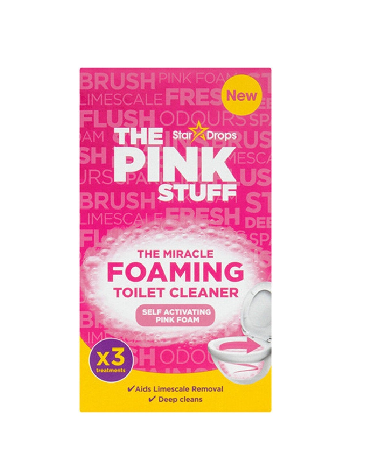 NUEVO The Pink Stuff | El milagroso polvo limpiador espumoso | Polvo limpiador de inodoros | 3 x 100 gramos
