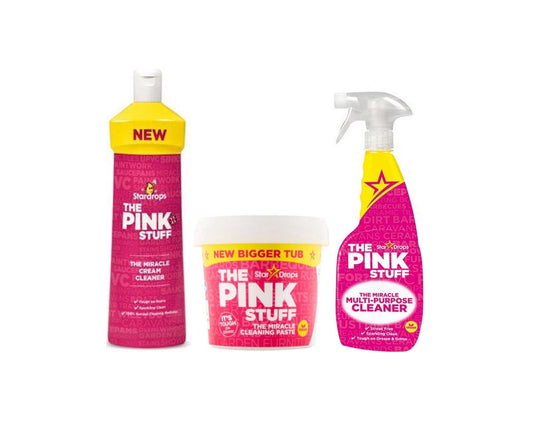 Stardrops The Pink Stuff Bundle - Limpiador en crema 500ml + Pasta Pink Stuff 850g + Limpiador multiusos en spray 750ml